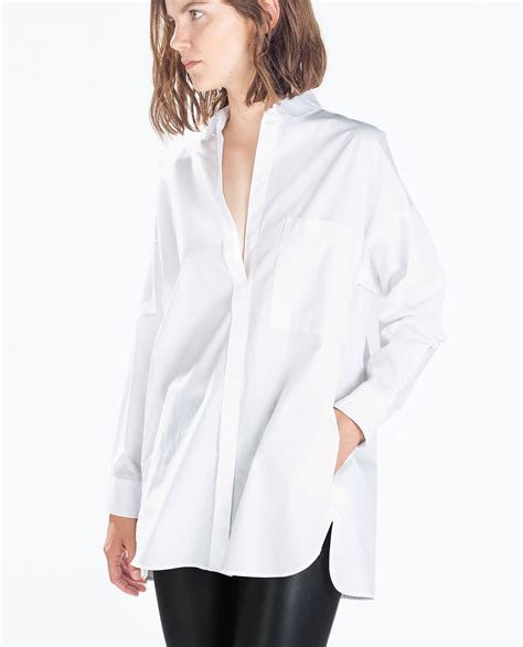 women's oversized white shirt|zara oversized white shirt.